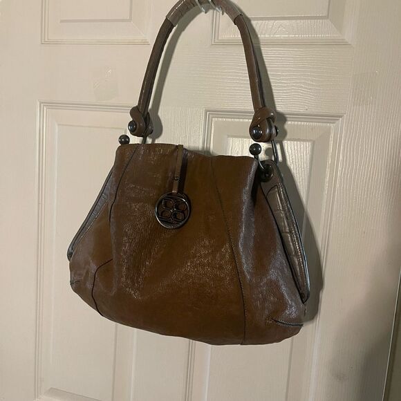 BCBGMAXAZRIA Brown & gray Hobo Shoulder bag.silver tone hardwares . - Picture 2 of 15